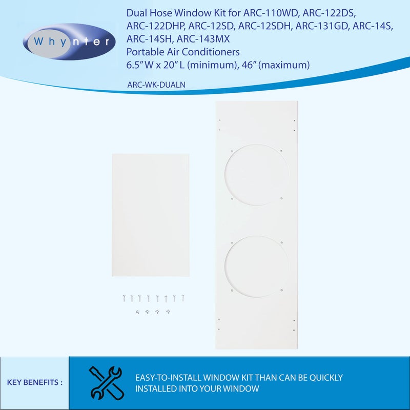 Whynter ARC-WK-DUALN Dual Hose Window Kit for Models: ARC-110WD, ARC-122DS, ARC-122DHP, ARC-12SD, ARC-12SDH, ARC-131GD, ARC-14S, ARC-14SH, ARC-143MX, ARC-141BG - Image 4